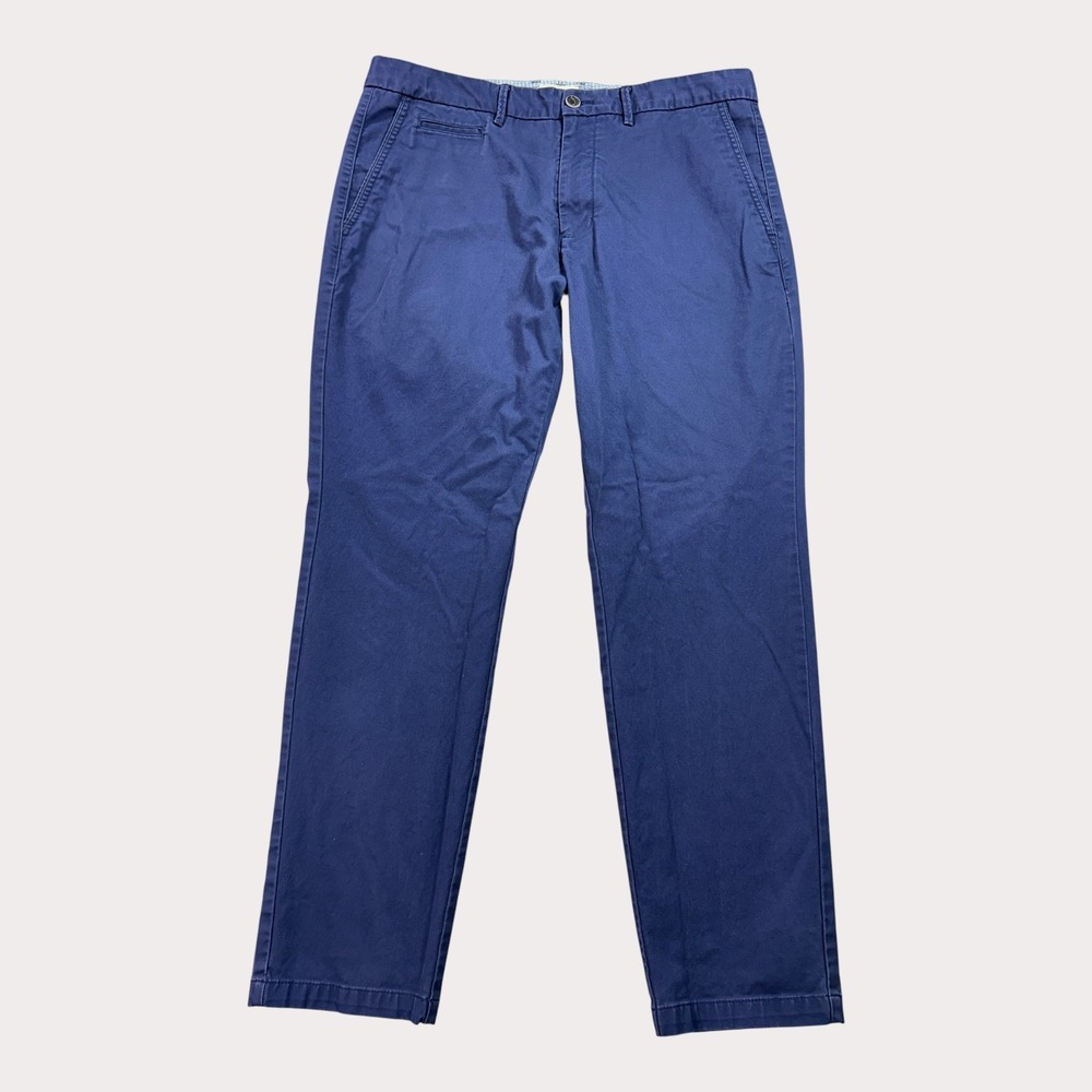 Perk Pants Mens 36x29 Ink Blue Slim Fit Stretch Chino Tapered Smart Casual